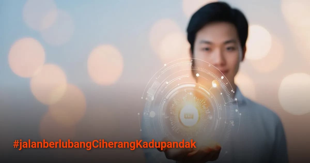 ilustrasi jalan berlubang Ciherang Kadupandak