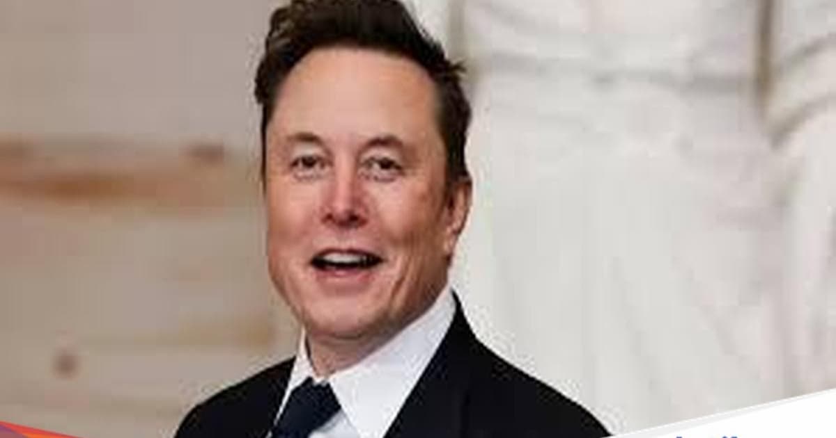 Ilustrasi Elon Musk dengan latar belakang chip Intel dan logo SpaceX