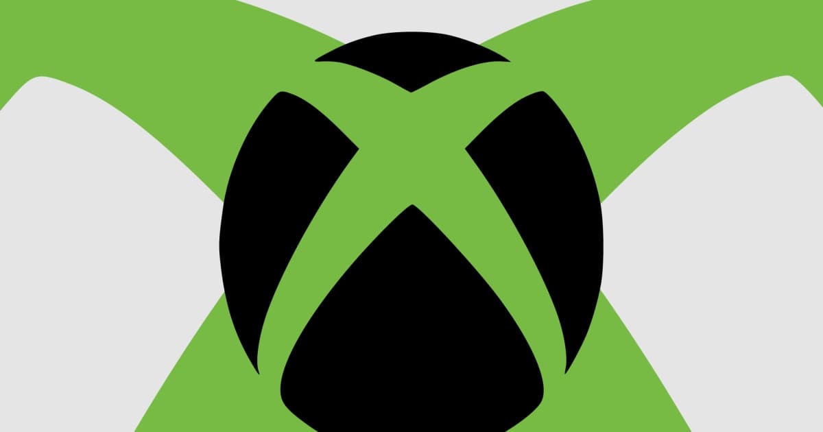 Logo Xbox dengan latar belakang gelap dan efek pencahayaan biru hijau