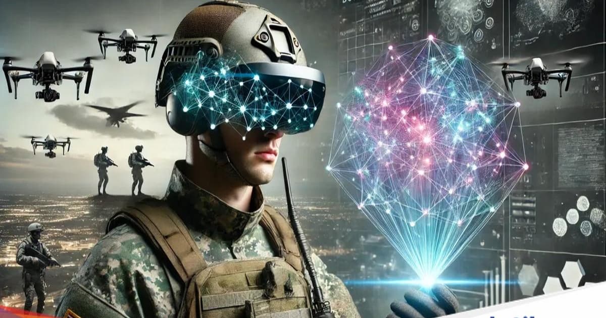 Ilustrasi konsep tentara robot AI Korea Selatan untuk mengatasi krisis populasi