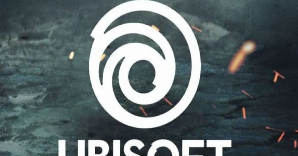 Logo Ubisoft dengan latar belakang gelap, simbol restrukturisasi bisnis perusahaan gim global