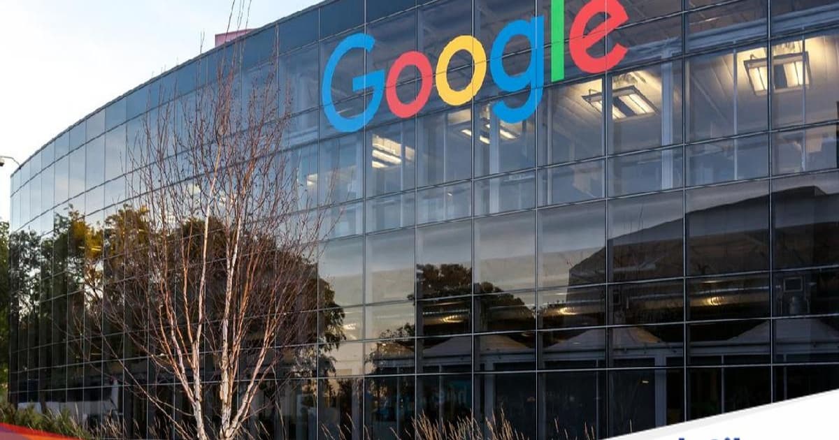 Kantor Google di Mountain View, California, dengan logo perusahaan