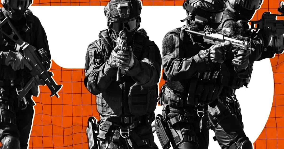 Ilustrasi robot DoorDash Dot di lokasi aksi SWAT di Arizona
