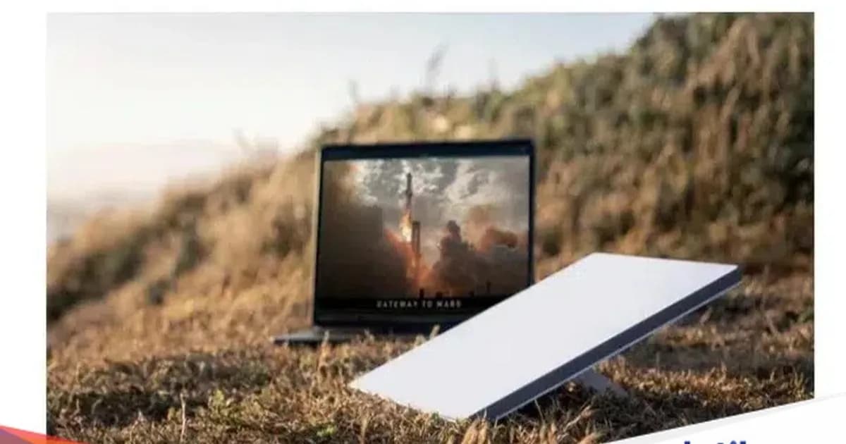 Ilustrasi satelit SpaceSail dan Starlink bersaing di orbit Bumi rendah