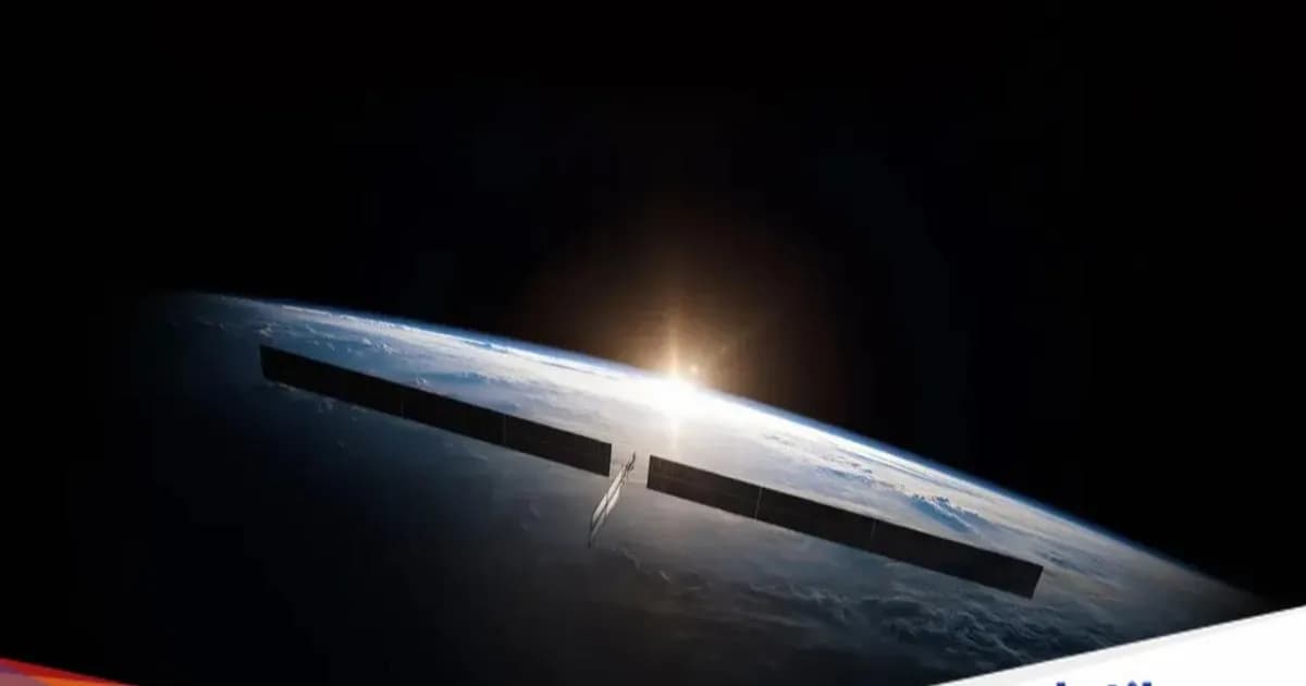 Render konstelasi satelit Starmind milik Elon Musk dan SpaceX di orbit Bumi