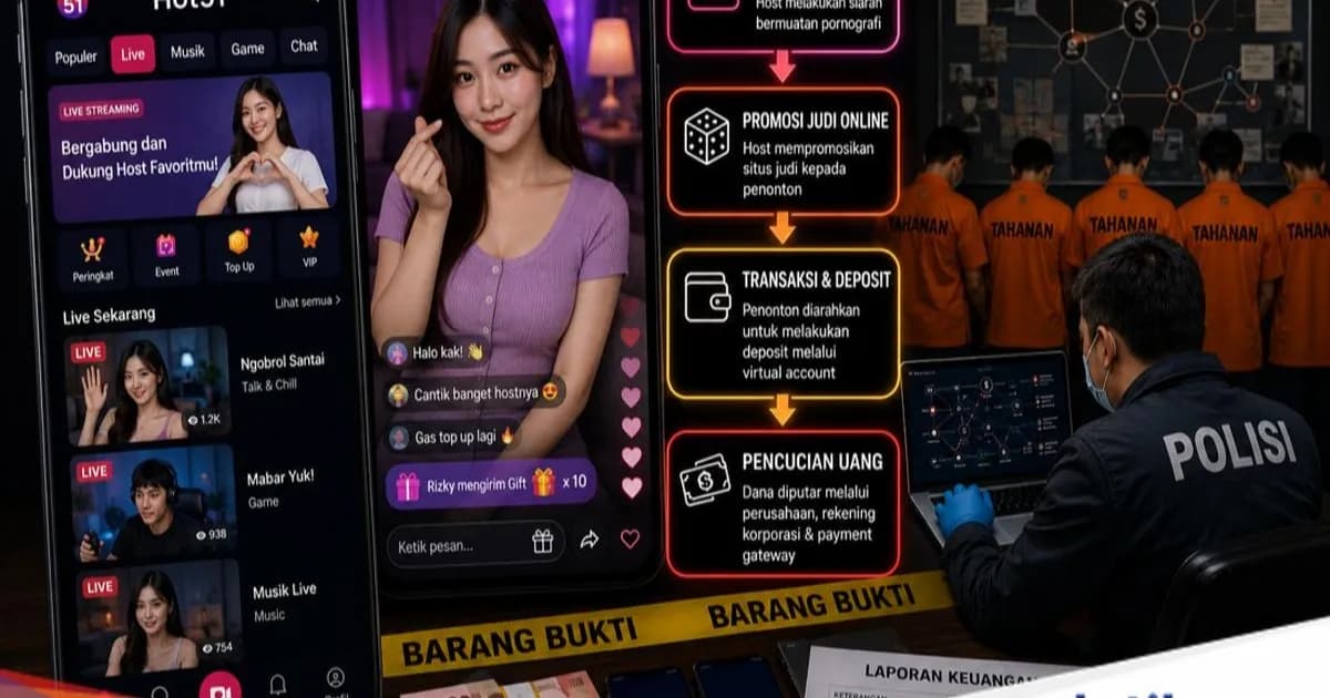 Ilustrasi aplikasi Hot51 yang terseret kasus judi online dan pornografi digital diungkap Polda Metro Jaya.