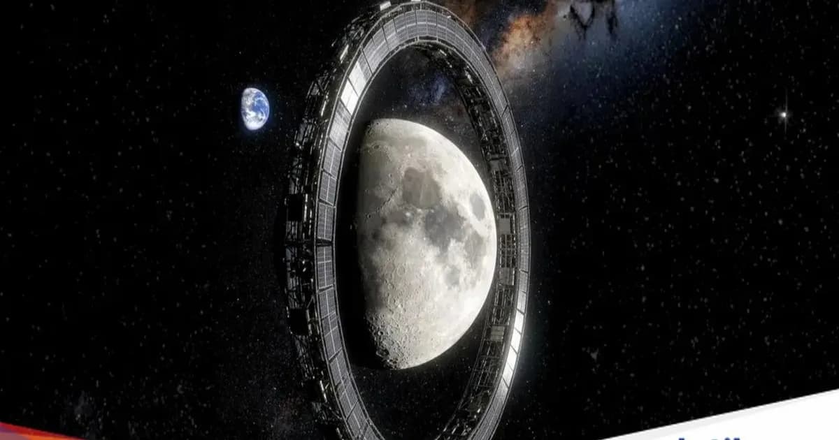 Konsep Luna Ring dengan panel surya di Bulan mengirimkan listrik ke Bumi