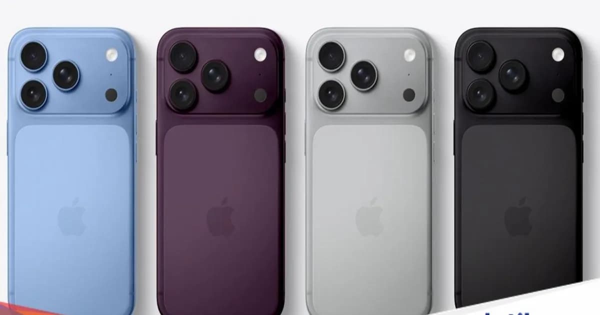 Ilustrasi iPhone 18 Pro dengan tiga kamera belakang dalam berbagai pilihan warna