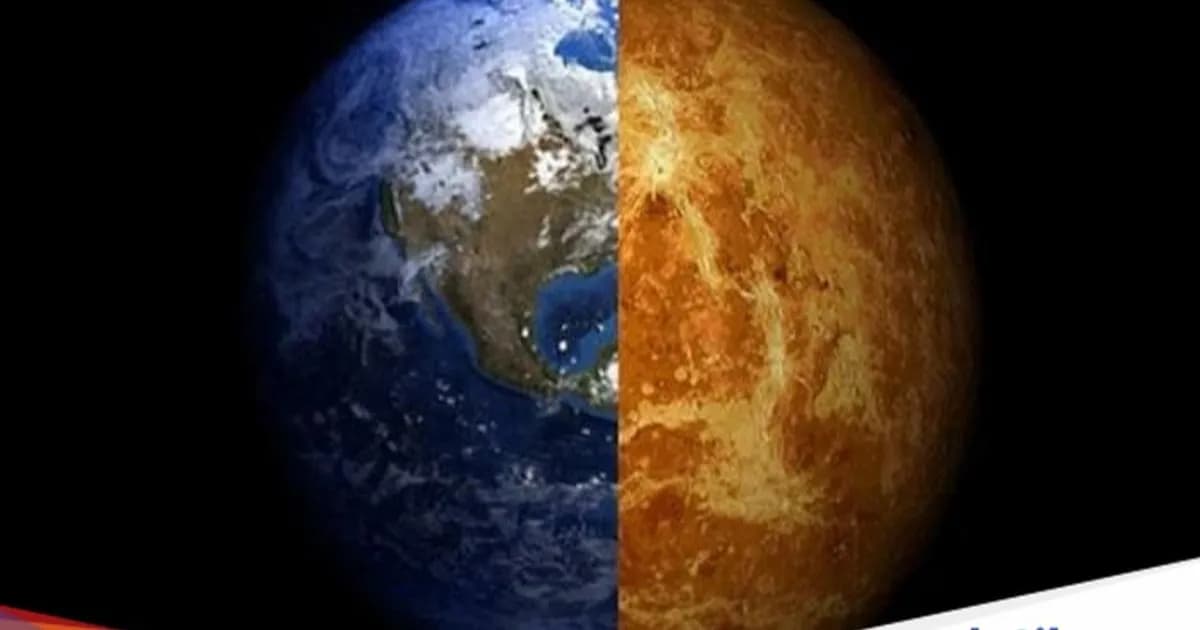 Ilustrasi planet Venus dengan latar belakang bintang di angkasa
