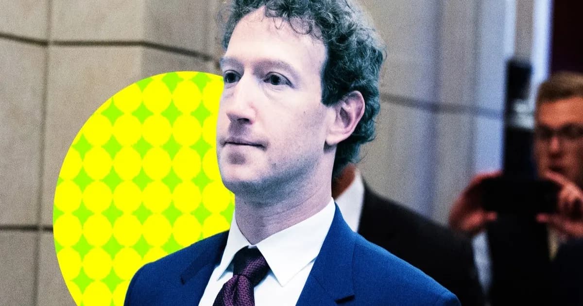Ilustrasi Mark Zuckerberg dengan ekspresi serius di tengah krisis AI Meta.