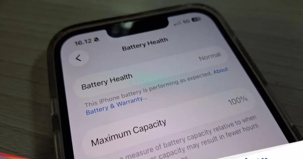 Ilustrasi battery health iPhone dengan indikator persentase