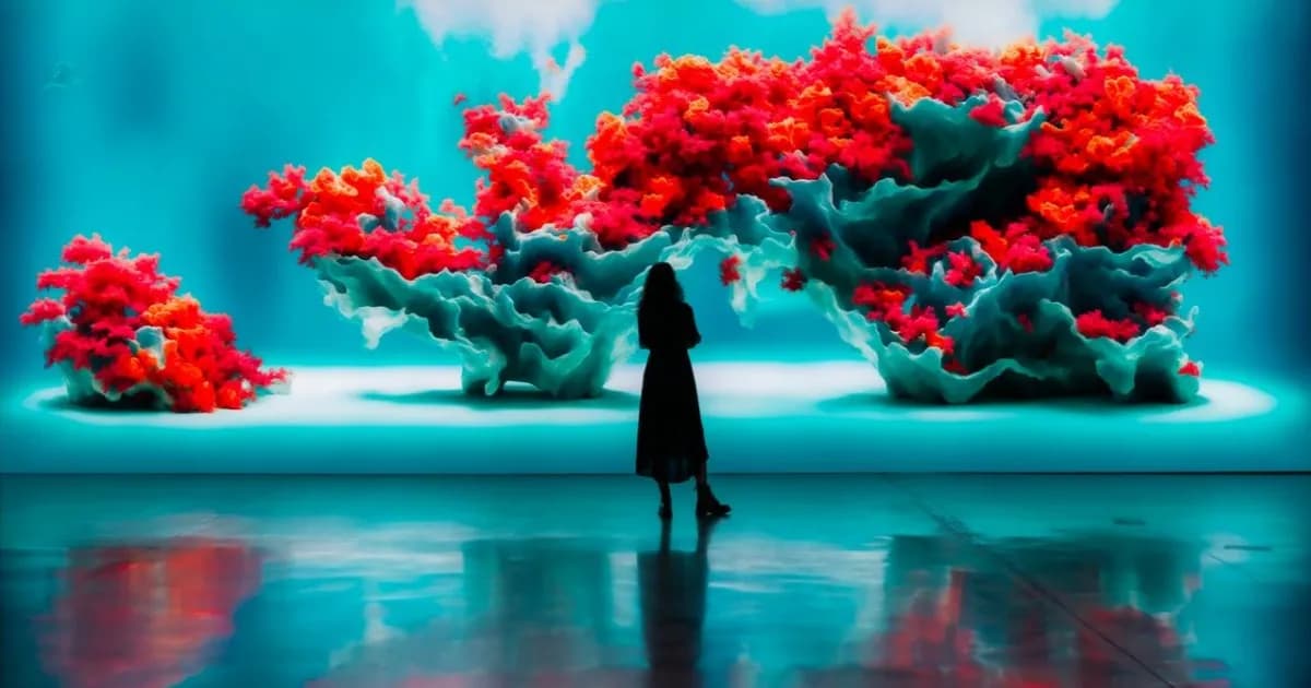 Pameran Machine Dreams: Rainforest di Dataland dengan layar digital imersif