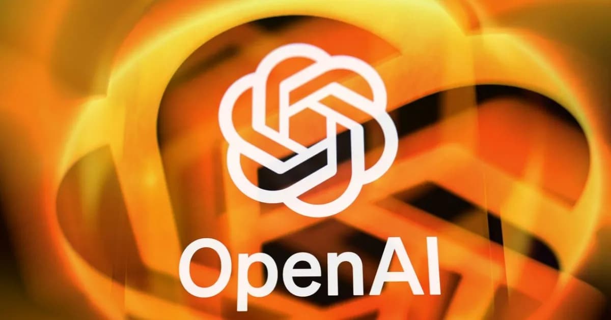 Ilustrasi kantor OpenAI dengan latar logo perusahaan dan struktur organisasi tim keamanan