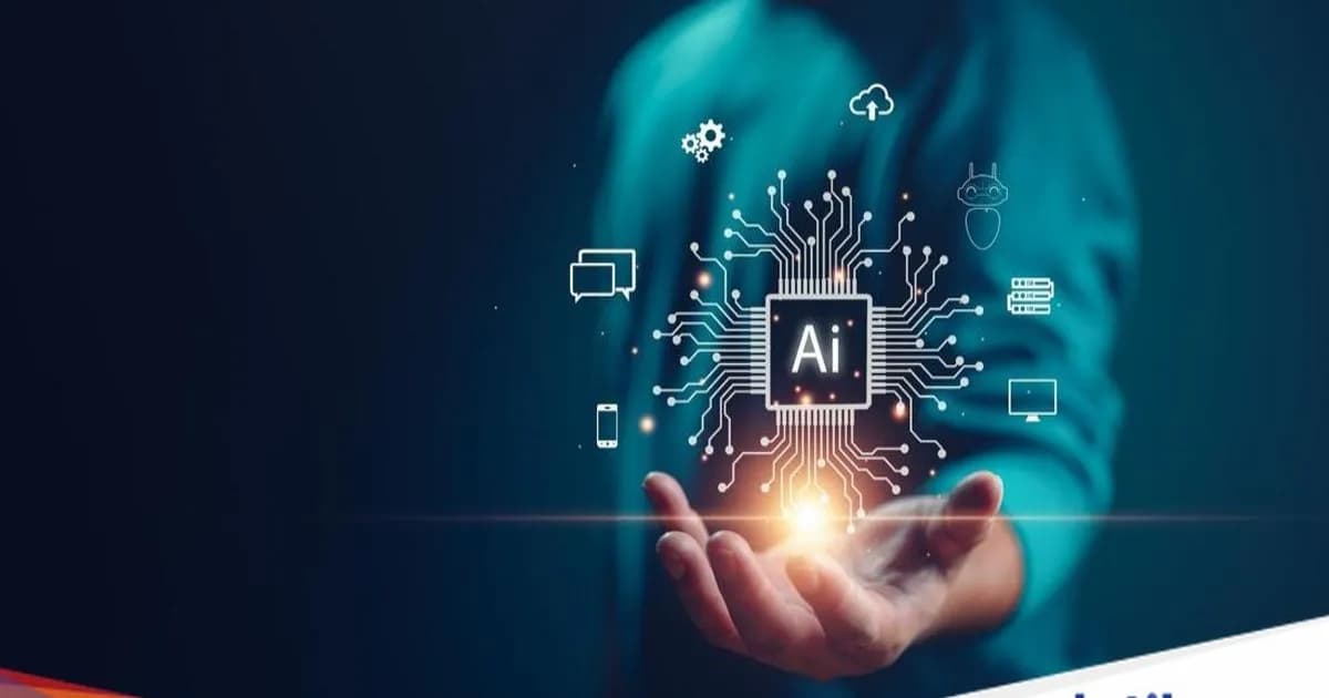 Ilustrasi AI dengan ikon privasi dan perlindungan data
