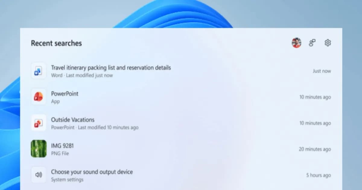 Tampilan menu pencarian Windows 11 versi baru tanpa iklan dan konten rekomendasi