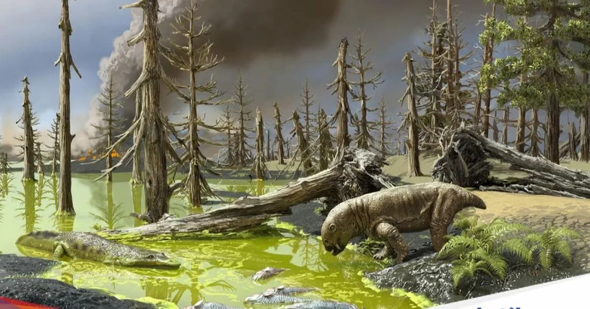 Ilustrasi kepunahan massal The Great Dying yang memusnahkan 96% spesies laut