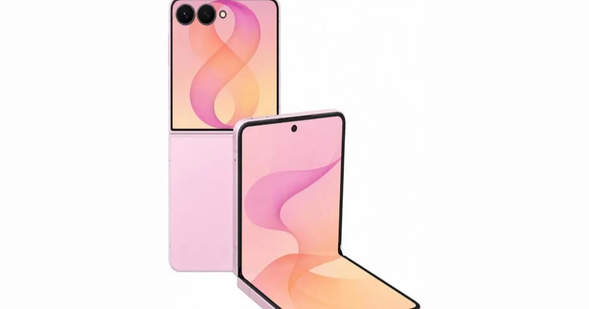 Ilustrasi Samsung Galaxy Z Flip 8 dengan desain identik dan opsi warna baru pale pink