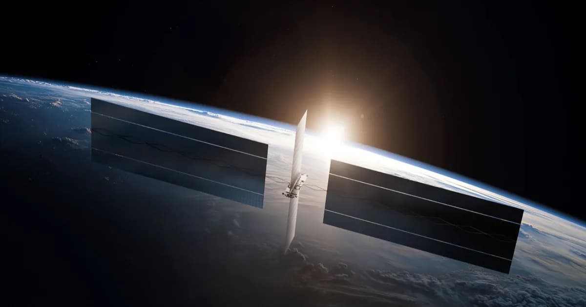 Ilustrasi satelit pusat data raksasa SpaceX di orbit Bumi