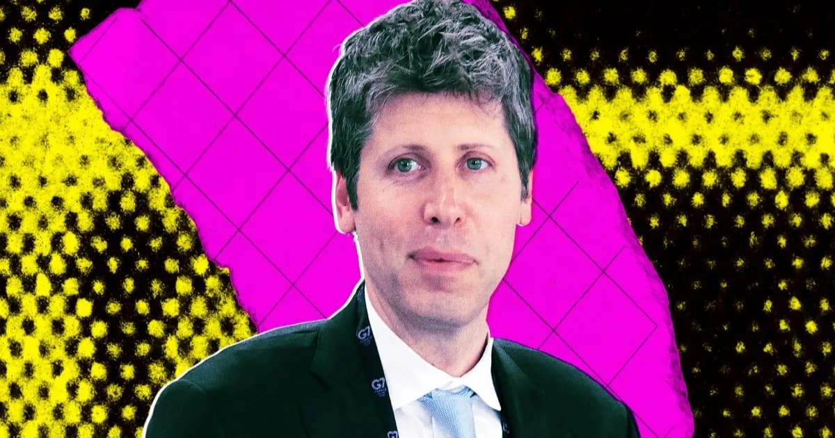 Ilustrasi foto Sam Altman, CEO OpenAI, dengan efek visual futuristik yang melambangkan singularitas kecerdasan buatan