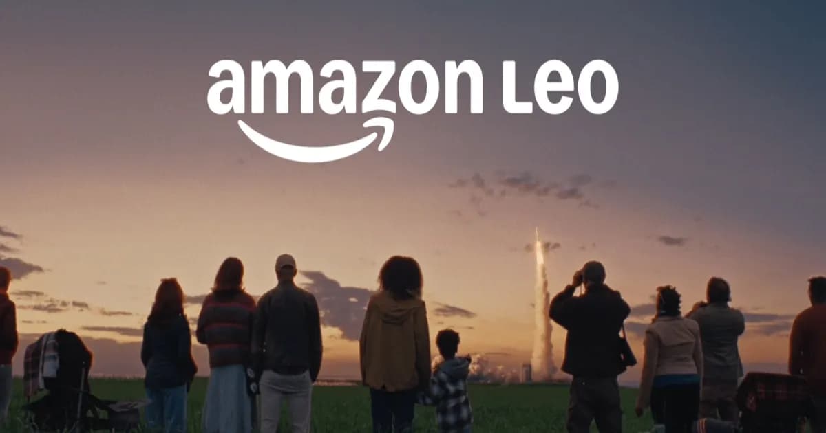 Ilustrasi konstelasi satelit Amazon Leo direct-to-device di orbit Bumi