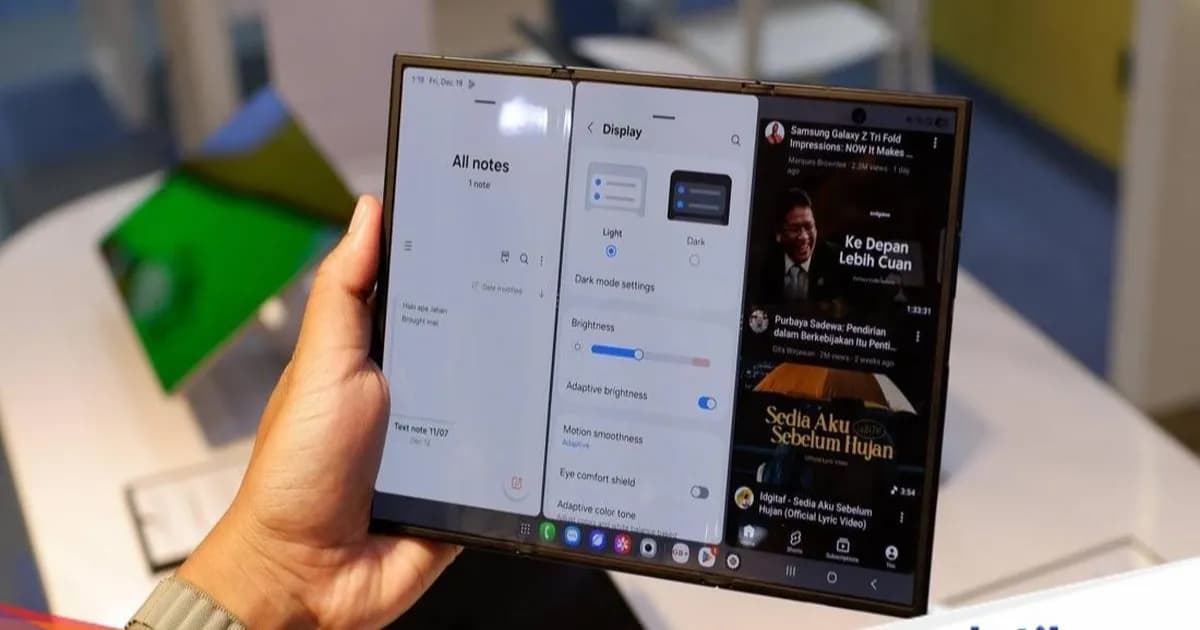 Ilustrasi Samsung Galaxy Z TriFold generasi pertama yang menjadi dasar pengembangan penerusnya