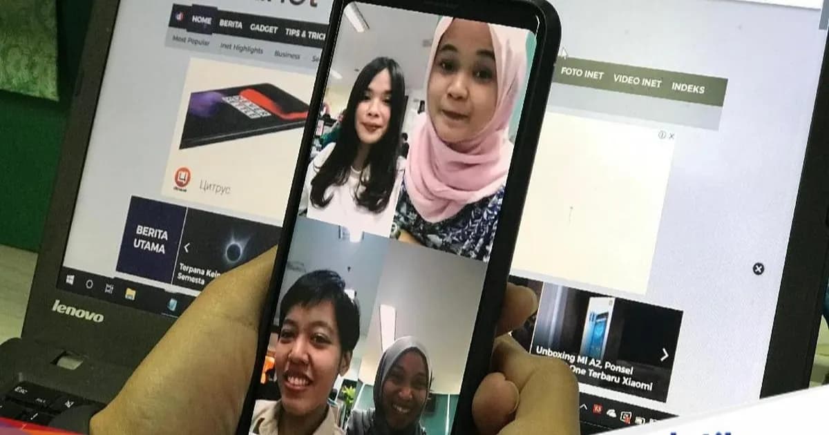 Ilustrasi fitur share screen di WhatsApp untuk presentasi melalui video call