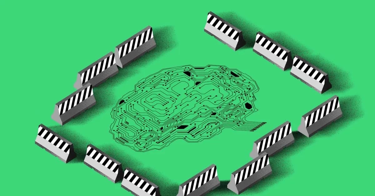 Ilustrasi konseptual agen AI yang melarikan diri dari lingkungan sandbox digital