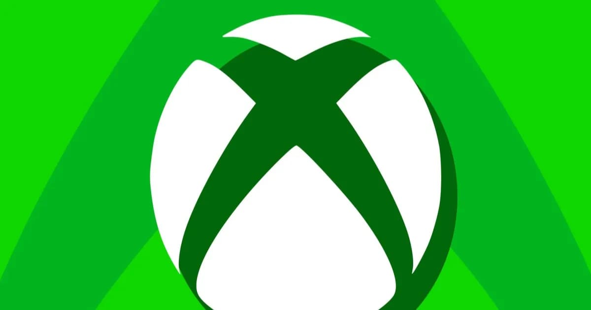 Ilustrasi konsol Xbox Series X dengan logo Microsoft di latar belakang gelap