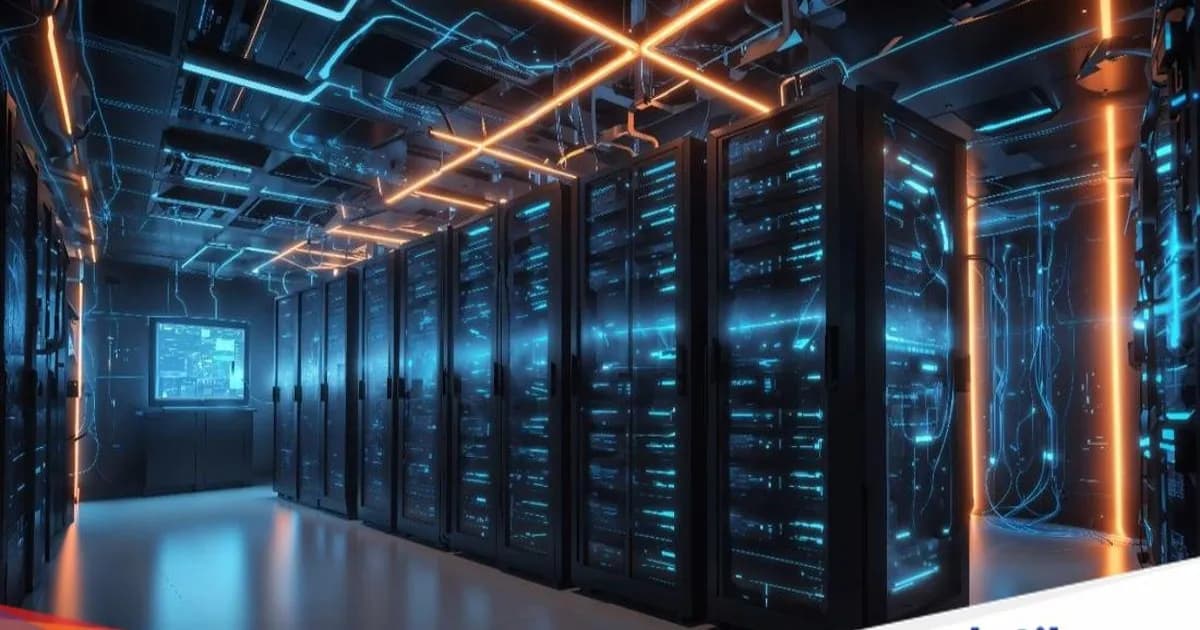 Ilustrasi gedung data center yang menjadi pusat kontroversi pembangunan di Amerika Serikat