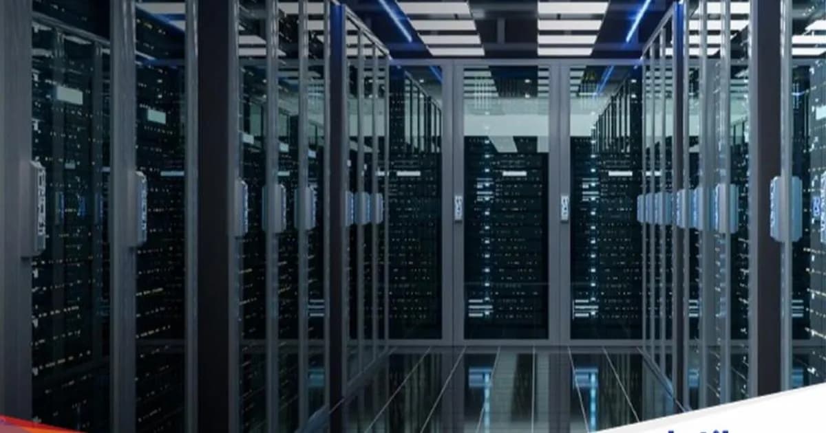 Ilustrasi data center dengan arsitektur daya 800 VDC untuk komputasi AI