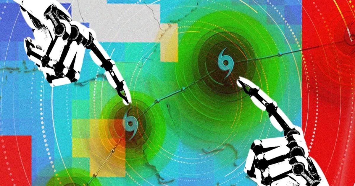 Visualisasi model AI WeatherNext DeepMind memprediksi lintasan dan intensitas badai