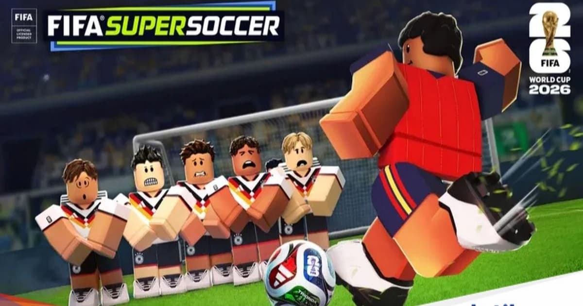 Tampilan antarmuka FIFA World Cup 2026 di dalam game Roblox dengan replika stadion