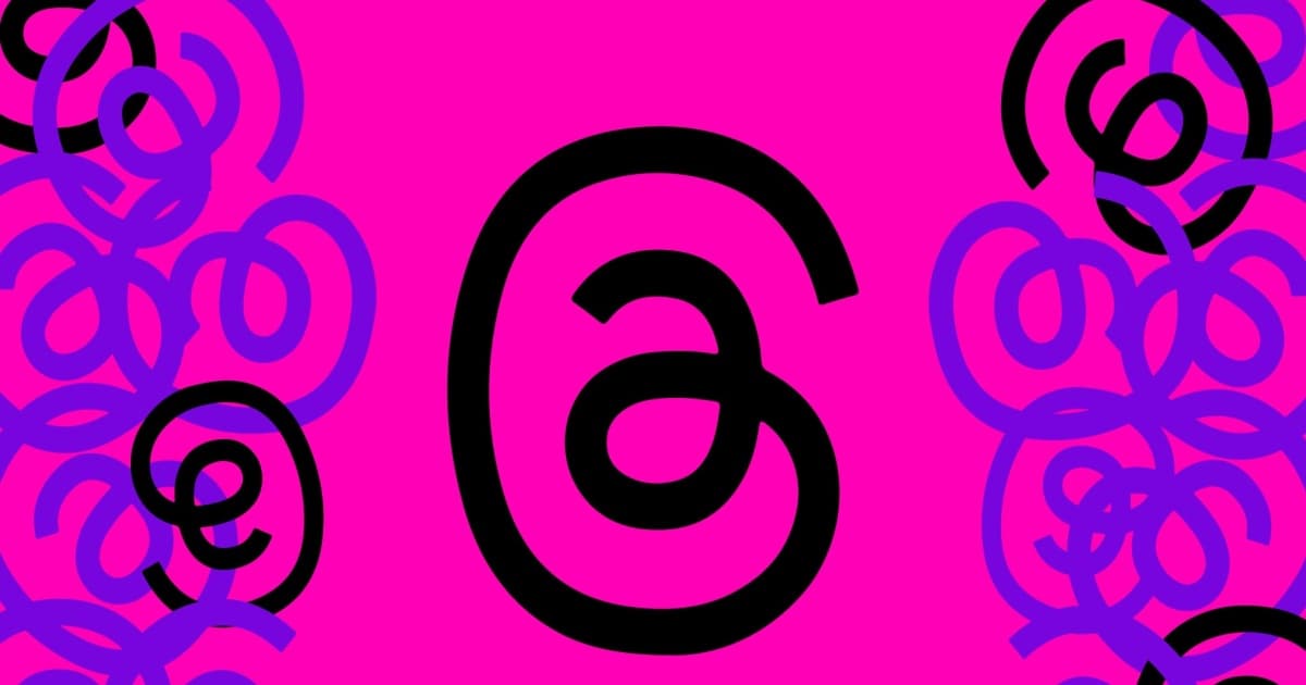 Logo Threads dengan latar belakang warna-warni yang mewakili komunitas dan pertumbuhan pengguna