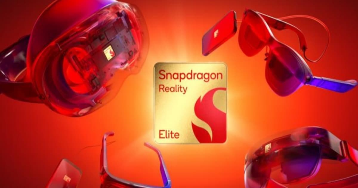 Ilustrasi chipset Qualcomm Snapdragon Reality Elite untuk kacamata pintar dan perangkat XR