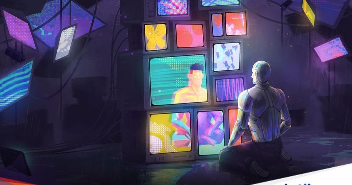 Ilustrasi AI yang menunjukkan teknologi kecerdasan buatan dengan jaringan digital