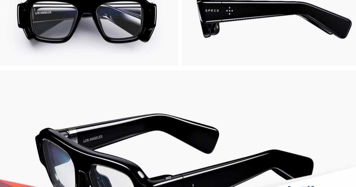 Kacamata augmented reality Specs dari Snap Inc dengan desain futuristik