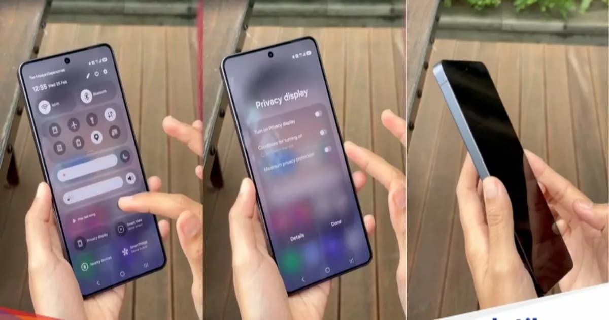 Ilustrasi layar anti intip Xiaomi 18 Pro yang terinspirasi dari Galaxy S26 Ultra