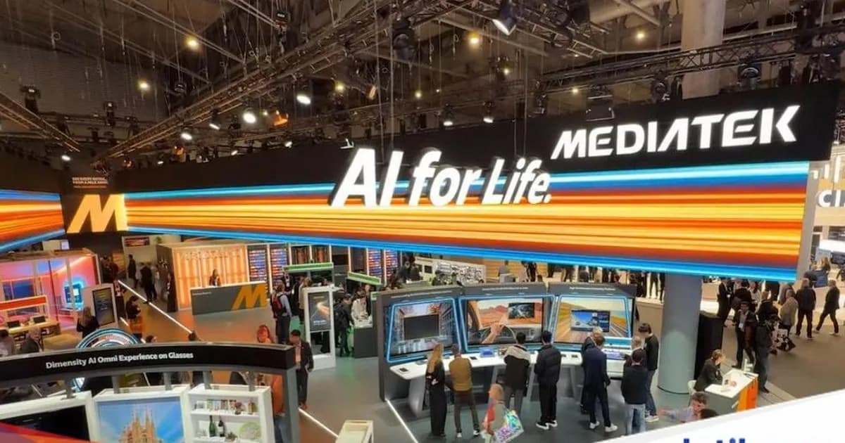 Ilustrasi chipset MediaTek Dimensity dengan teknologi AI dan ray tracing untuk smartphone masa depan
