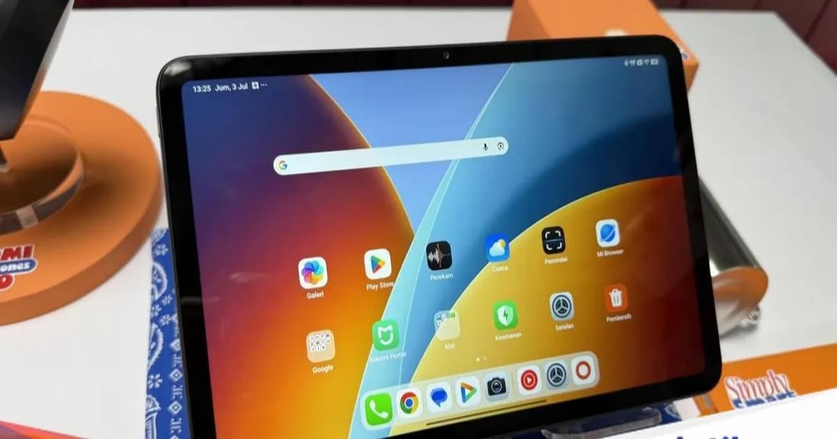 Redmi Pad 2 9.7 4G tampak depan dengan layar menyala