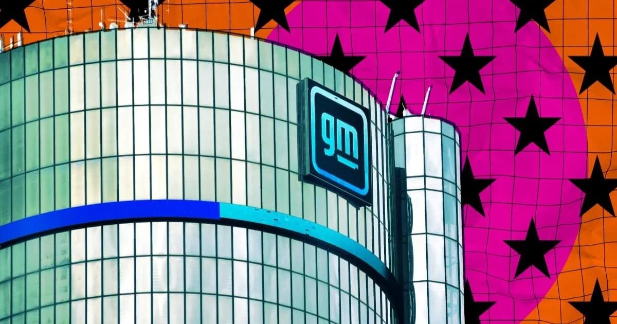 Ilustrasi Gedung Markas Besar General Motors di Detroit, Michigan