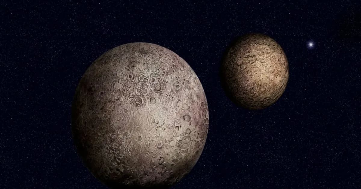 Ilustrasi Titan dan Pluto dengan sinyal inframerah misterius dari JWST