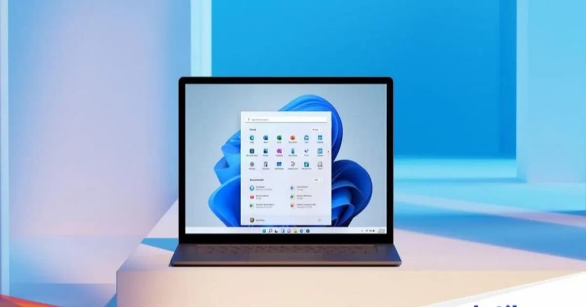 Ilustrasi tampilan Windows 11 dengan ikon penyimpanan penuh