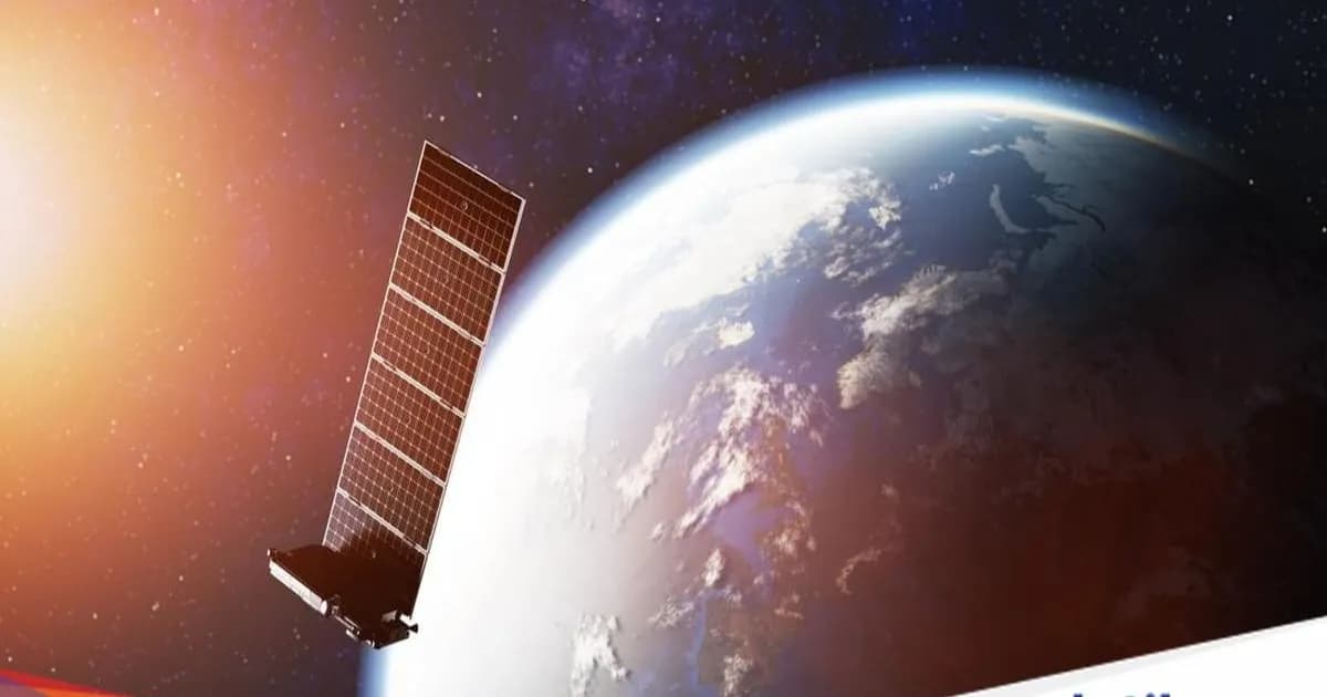 Ilustrasi satelit Starlink di luar angkasa dekat Bumi