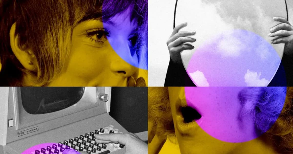 Tampilan antarmuka program chatbot ELIZA dari tahun 1960-an dengan teks percakapan hijau di layar hitam