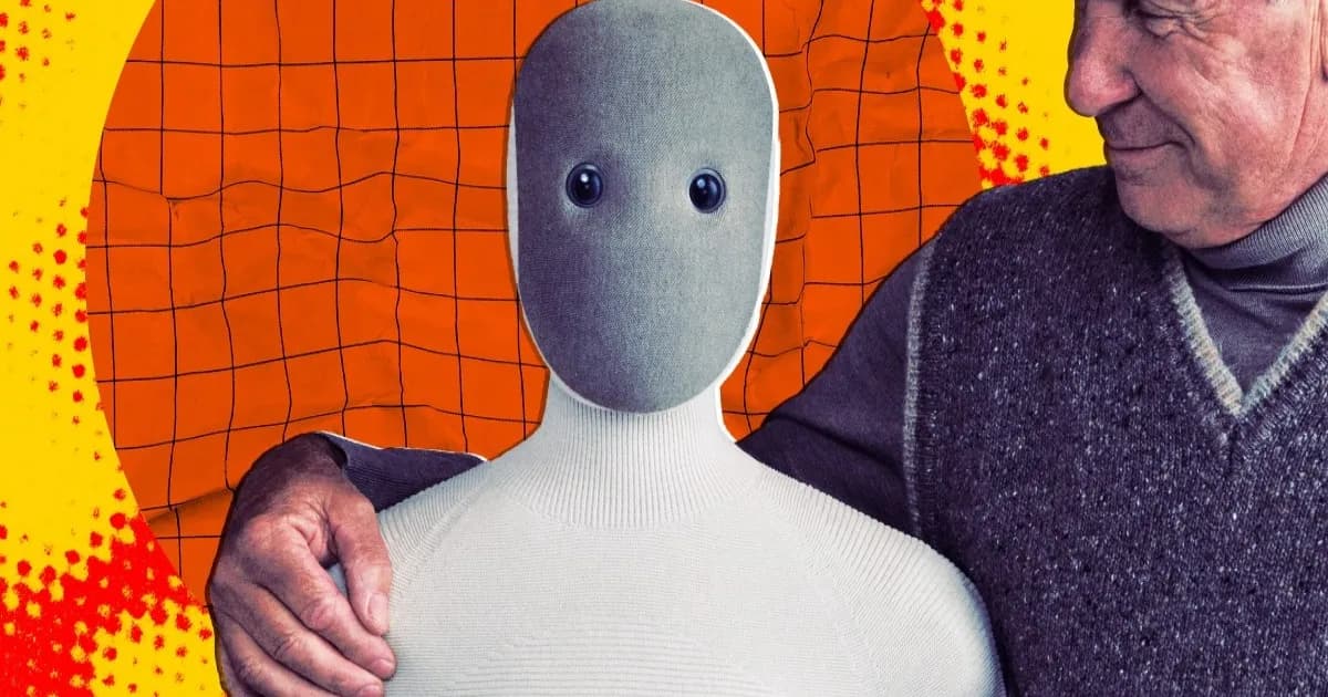 Ilustrasi robot humanoid 1X Neo dengan tangan robot canggih yang menjadi sorotan media dan industri teknologi.