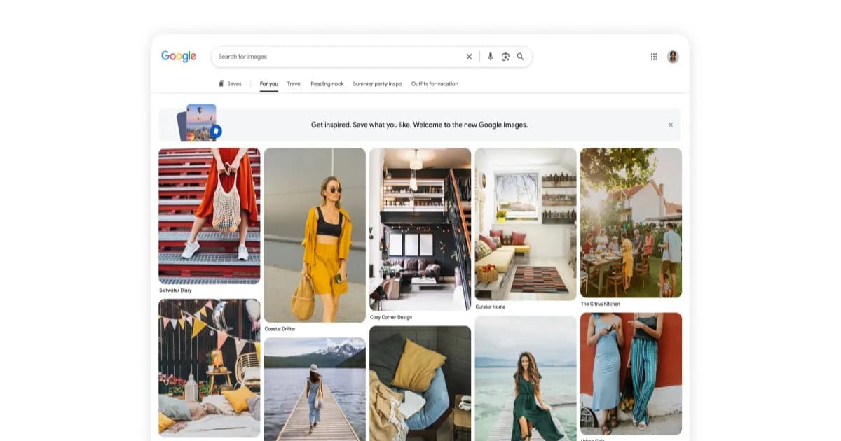 Tampilan baru Google Images dengan galeri gambar personal yang dinamis dan imersif