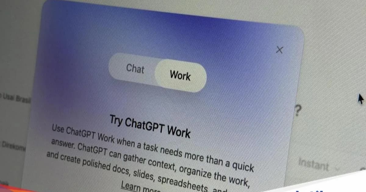 Tampilan antarmuka ChatGPT Work yang digunakan untuk membuat laporan dan presentasi