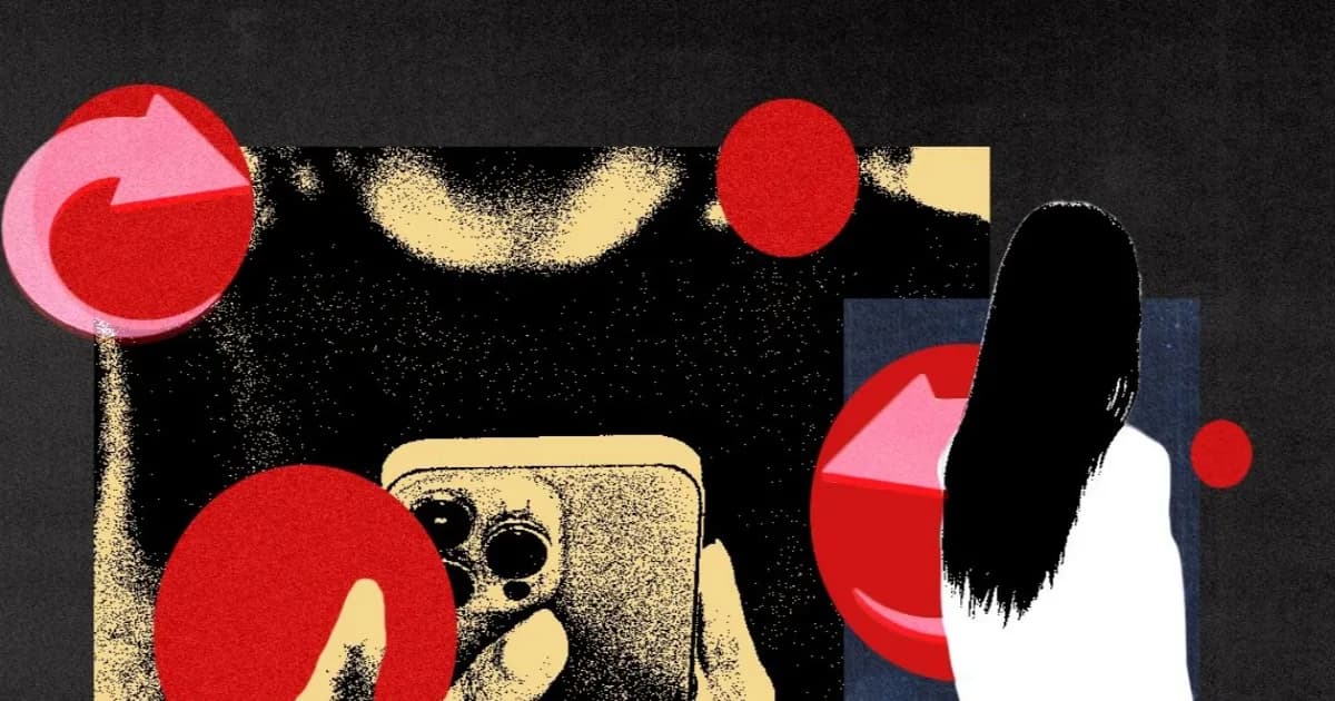 Ilustrasi serangan siber dengan peta Polandia dan bendera Rusia di latar belakang