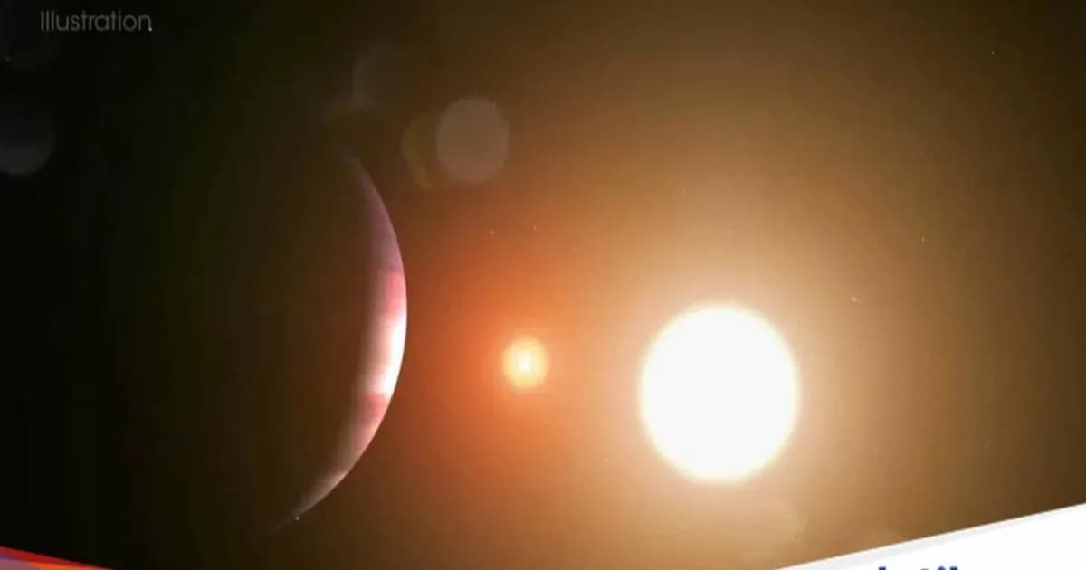 Ilustrasi planet LHS 1140 b mengelilingi bintang katai merah di zona layak huni