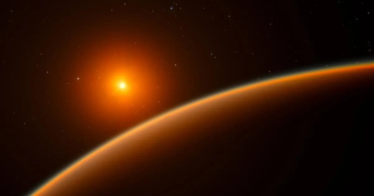 Ilustrasi seniman tentang eksoplanet LHS 1140b yang mengorbit bintang katai merah 48 tahun cahaya dari Bumi